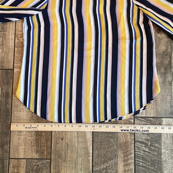 🆕 Laura petites Vibrant Striped Blouse - Yellow, Pink, Blue, White - Picture 7 of 11